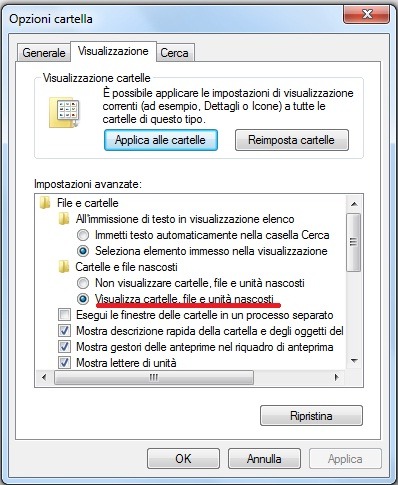 Come visualizzare file nascosti su Windows 7 Come visualizzare file nascosti