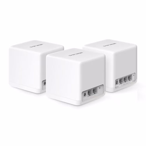 TP-Link Mercusys Halo H1500X(3-pack) Router Mesh WiFi 6 AX1500Mbps, 2 Porte Ethernet Gigabit, Controllo Parental, WiFi Mesh Router e Ripetitore, 3 Pezzi con Copertura Fino a 550 ㎡