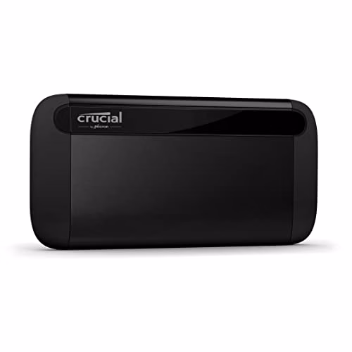 Crucial X8 1TB Portatile SSD, Fino a 1050MB/s, USB 3.2, Unità a Stato Solido Esterno, USB-C, USB-A, Nero, CT1000X8SSD9
