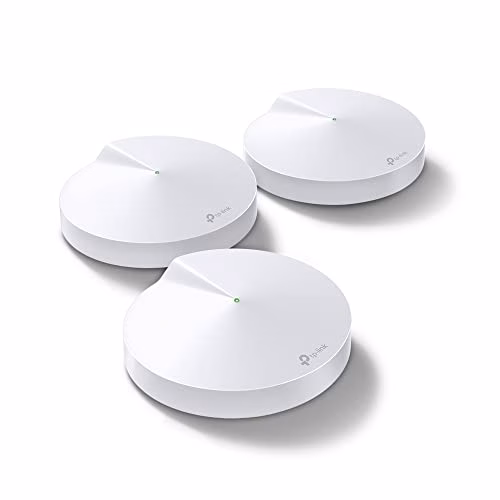 TP-Link Deco M5 Wifi Mesh - Pacchetto da 3 Unità Fino a 500 ㎡, AC1300, per Case su 2 o 3 Piani, Velocità Dual-Band 1267Mbps, Sostituisci Router Tradizionali e Wifi Extender, Compatibile Alexa