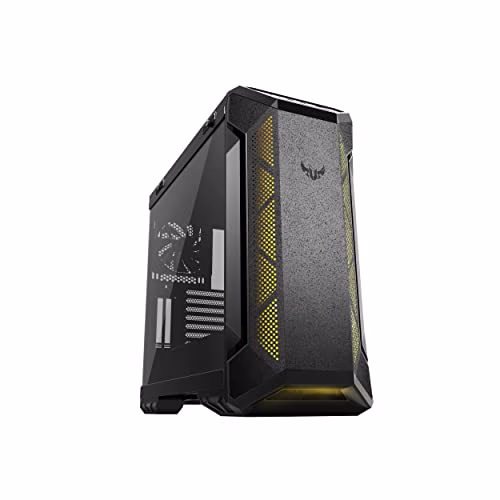 ASUS TUF Gaming GT501 Case Gaming, Supporto Fino al Formato EATX, Pannello Frontale in Metallo e Laterale in Vetro, Ventole RGB Aura Sync da 120mm, Ventola PWM posteriore da 140mm, Nero