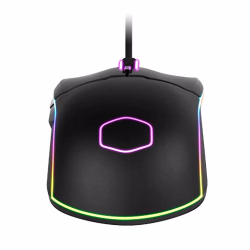 Cooler Master CM110 RGB Mouse Gaming con Cavo, Sensore Ottico 6000 DPI, Design Ambidestro per Claw/Palm Grip, 6 Pulsanti, Nero Opaco