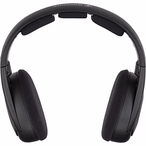 Sennheiser Cuffie Wireless RS 120-W, On-Ear per un Ascolto TV, 3 Modalità Audio, Controllo del Volume, Portata del Segnale di 60 m, Combinazione Trasmettitore, Caricatore, Colore Nero