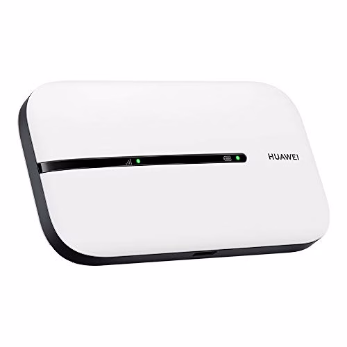 HUAWEI E5576-320 Mobile Wi-Fi 3s 4G LTE CAT4, 150 MBps, Batteria Ricaricabile da 1500 mAh, Nessuna Configurazione Necessaria, Wi-Fi Portatile Abilitato, per Viaggio e sul Lavoro, Bianco