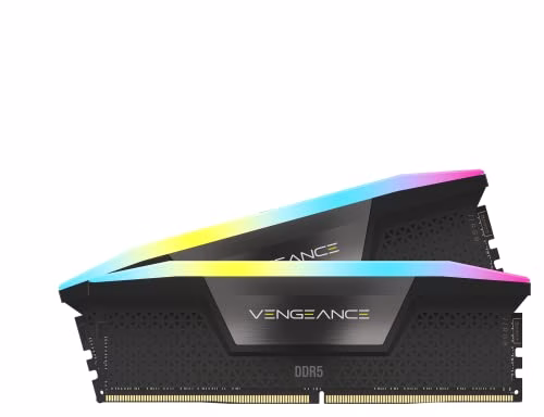 Corsair VENGEANCE RGB DDR5 32GB (2x16GB) 6000MHz C36 Memoria per Desktop (Illuminazione RGB dinamica a dieci zone, Profili XMP 3.0 personalizzati, Compatibile con Intel) Nero
