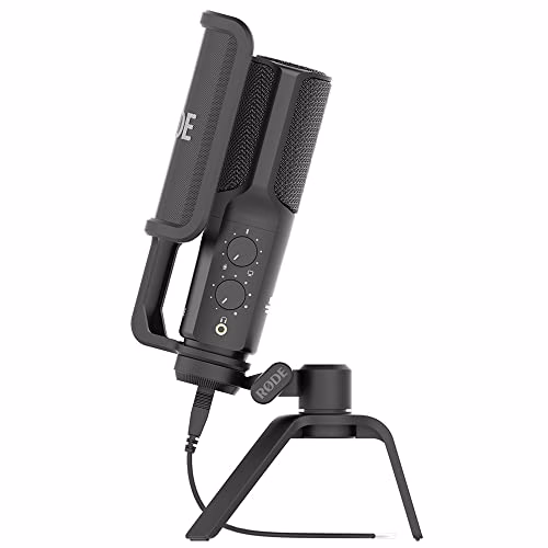RODE NT-USB Microfono USB a Condensatore Versatile di Qualità da Studio con Filtro Anti-Pop e Treppiede per Streaming, Gioco, Podcasting, Produzione Musicale, Registrazione Vocale e Strumentale