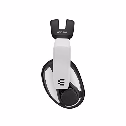 EPOS | Sennheiser Cuffie Gaming GSP 301, Cuffie con Microfono con Cancellazione del Rumore, Flip-to-Mute, Ergonomiche, in Schiuma, Compatibili con PC, Mac, PlayStation, Xbox, Nintendo Switch (Bianco)