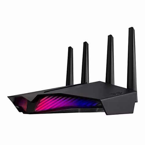 ASUS DSL-AX82U AX5400 Dual Band Wifi 6 Modem Router, 802.11ax, ASUS Aura Rgb, AiProtection Pro, AiMesh, Gear Accelerator, Adaptive QoS, Port Forwarding, USB 3.0, Controllo Parentale, Nero