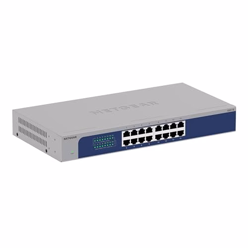 NETGEAR Switch Gigabit Ethernet a 16 porte NETGEAR (GS516) - Montaggio su scrivania, a parete o su rack e garanzia limitata a vita