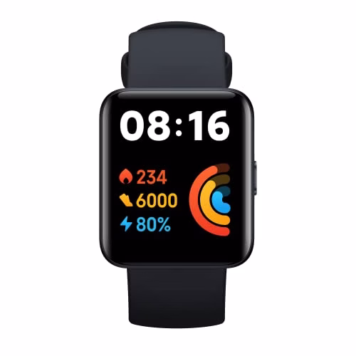 Xiaomi Redmi Watch 2 Lite Orologio Smart, Display da 1.55 ", Fino a 10 Giorni di Autonomia, GPS indipendente, Resistente all'acqua, 100 Modalità di Allenamento, Nero, Versione Italiana