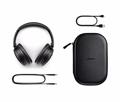Bose QuietComfort 45 Bluetooth wireless Headphones con riduzione del rumore con microfono per chiamate, nero, Taglia unica