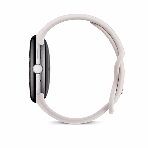 Google Pixel Watch 4 (45 mm) - Smartwatch Android con tracker per fitness e benessere, e assistente virtuale Gemini - Cassa in alluminio argento lucido - Cinturino sportivo grigio creta - LTE