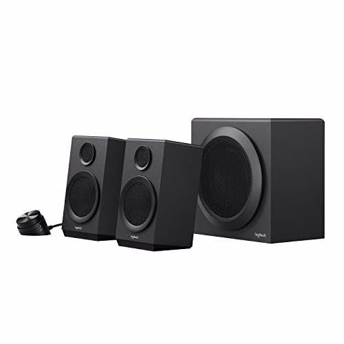 Logitech Z333 2.1 Altoparlanti PC Multimediali con Subwoofer, Suono Vivido, 80 Watt, Bassi ‎Potenti, Audio e RCA 3,5 mm, Presa EU/IT, PC/PS4/Xbox/TV/Smartphone/Tablet/Lettore ‎Musicale