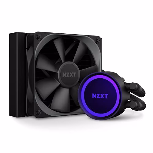 NZXT Kraken 120 - RL-KR120-B1 - Raffreddatore a liquido per CPU AIO RGB - Silenzioso ed efficace - Funzionamento silenzioso - LED RGB ad anello - Ventole del radiatore Aer P 120 mm (incluse), Nero