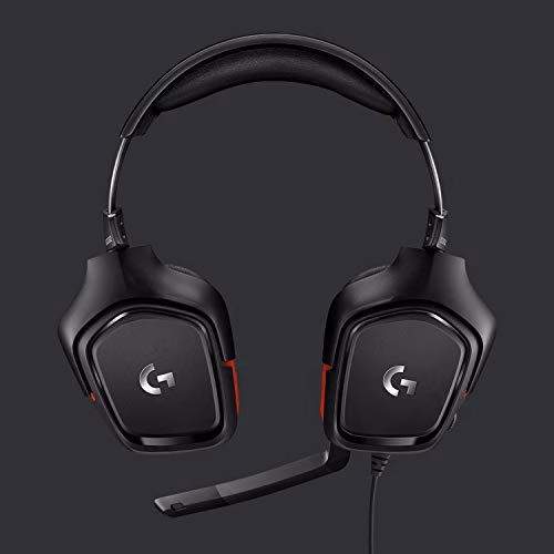 Logitech G332 Cuffie Gaming Cablate, Audio Stereo, Driver da 50 mm, Jack Audio 3.5 mm, ‎Microfono Flip-To-Mute, Padiglioni Rotanti, Leggere, PC/Mac/Xbox One/PS4/Nintendo ‎Switch, ‎Nero/Rosso