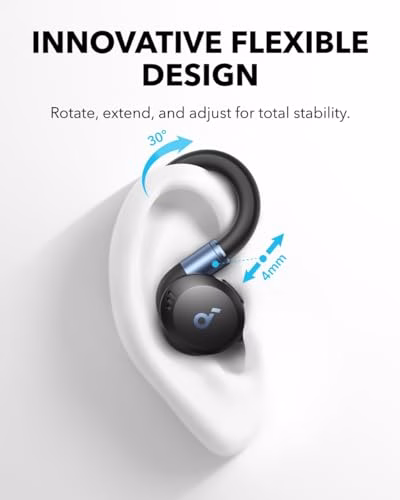Soundcore Sport X20 cuffie bluetooth sport di Anker, auricolari cancellazione del rumore, rotabili e estensibili, bassi profondi, impermeabilità IP68 anti-sudore, anti-polvere, lungo riproduzione