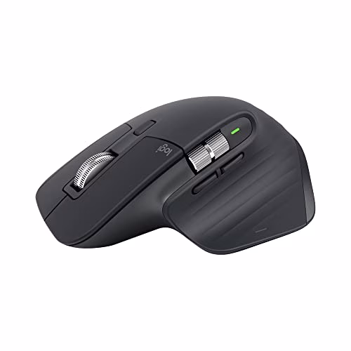 Logitech MX Master 3S - Mouse Wireless ad Alte Prestazioni, Scorrimento Ultraveloce, Ergo, 8K DPI, Tracciamento su Vetro, Clic Silenziosi, USB C, Bluetooth, Windows, Linux, Chrome - Grigio scuro