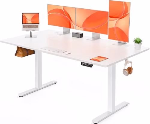 ErGear Scrivania Regolabile in Altezza, Scrivania Ufficio 160 x 80 cm, Scrivania per Computer con Pannello Intelligente a 4 Memorie, Scrivania Studio in Casa con Piano Assemblato