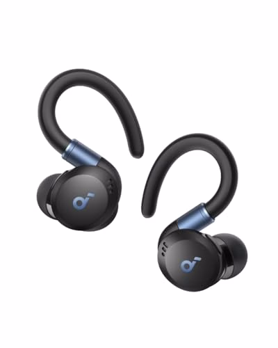 Soundcore Sport X20 di Anker, auricolari sportivi True-Wireless rotabili e estensibili, cancellazione del rumore, bassi profondi, impermeabilità IP68 anti-sudore, anti-polvere, 48 ore di riproduzione