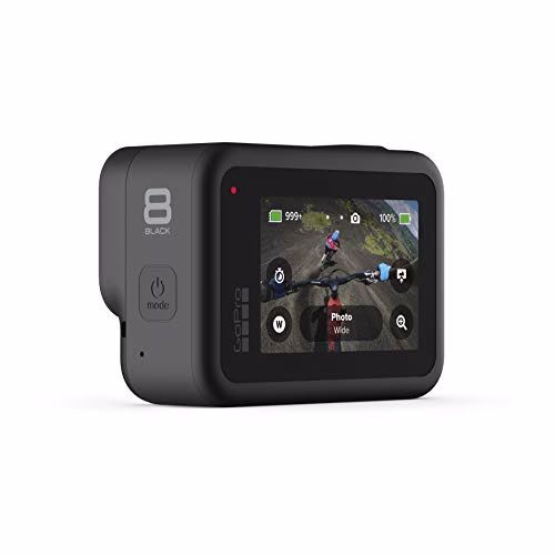 GoPro HERO8 Black - Fotocamera digitale impermeabile 4K con stabilizzazione ipersfondata, touch screen e controllo vocale - Streaming live HD