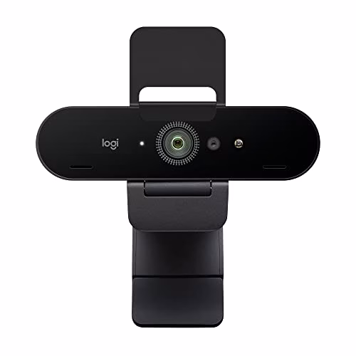 Logitech Brio Stream Webcam - Videochiamate Ultra 4K HD, Microfono con Cancellazione Rumore, Autocorrezione Luce HD, Compatibile con Microsoft Teams, Zoom e Google Meet su PC / Mac - Nero