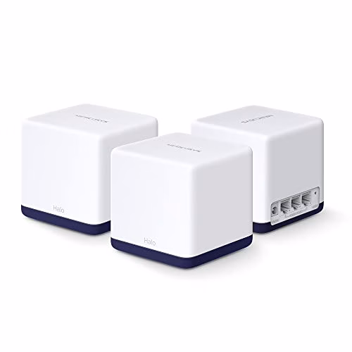 TP-Link WiFi Mesh Dual Band AC1900Mbps con Copertura Fino a 550㎡, 3 Porte Gigabit Ethernet, Modalità Router e Access Point, Parental Control, Confezione da 3 Pezzi, Mercusys Halo H50G(3-pack)