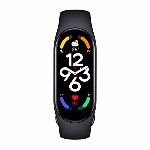 Xiaomi Smart Band 7, Schermo AMOLED 1.62'', Monitoraggio Sonno, SpO2, Frequenza Cardiaca, VO2max, Resistenza all'Acqua 5 ATM, 110+ modalità sportive, Durata Batteria 14 giorni, Versione Italiana