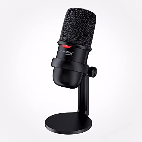 HyperX SoloCast – Microfono USB a condensatore, Sensore Tap-to-Mute, Pattern Polare cardioide, per Gaming, Streaming, Podcast, Twitch, Youtube, Discord, Compatibile con PC/PS5/PS4/Mac, Nero