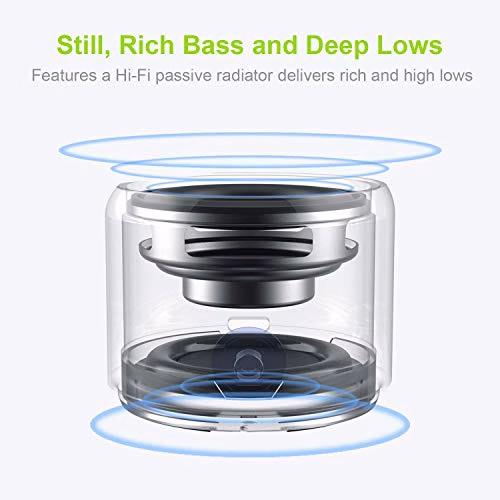 Con Custodia da Viaggio, EWA A106 Mini Altoparlante Bluetooth Portatile Cassa waterproof Resistente all'Acqua IP67 Riproduzione di 12 Ore Speaker Bassi Potenti per Doccia, Interni e all'Aperto(Nero)