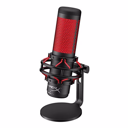 HyperX HX-MICQC-BK Quadcast, Microfono Standalone per Streamer e Podcaster, Compatibile con PC, PS5, PS4 e Mac