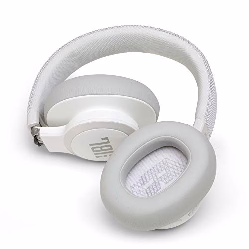 JBL LIVE 650BTNC - Cuffie wireless con Bluetooth e cancellazione del rumore, suono di qualità JBL con assistente vocale integrato, fino a 30 ore di musica, bianco