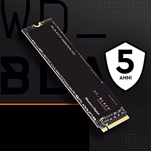 WD BLACK SN850 500 GB NVMe SSD Internal Gaming, Tecnologia PCIe Gen4, velocità di lettura fino a 7.000 MB/s, M.2 2280, 3D NAND
