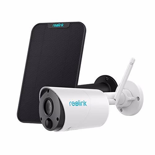 Reolink Telecamera Wi-Fi Esterno Senza Fili, Argus Eco 1080p Telecamera Batteria+Pannello Solare, Rilevazione di Movimento PIR, Audio a 2 Vie, Visione Notturna, Compatibile con Alexa/Google Assistant