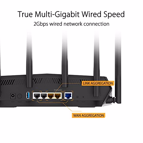 Asus Router da gioco TUF-AX5400 (sistema WLAN Ai Mesh, WiFi 6 AX5400, compatibile con PS5, LAN Gigabit, CPU TC da 1,5 GHz, AiProtection Pro, USB 3.2)