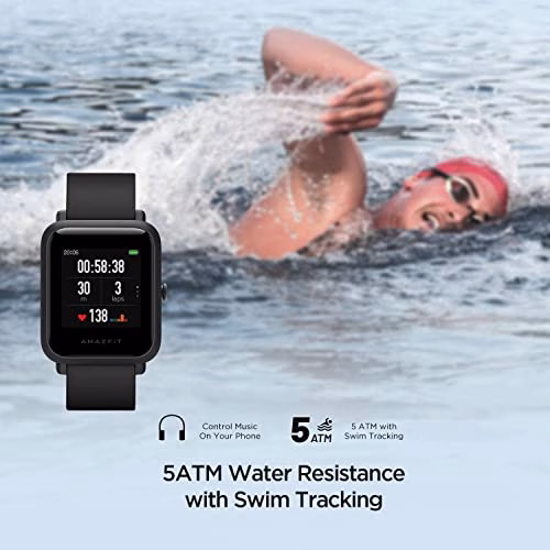 Amazfit Smartwatch Bip S Orologio Intelligente Fitness Tracker Cardio Frequenzimetro per Monitor da Palestra Batteria utile 40 Giorni, Impermeabile con 5 ATM Bluetooth 5.0 / BLE Andriod e iOS-Arancia