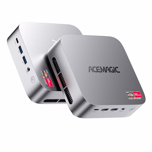ACEMAGICIAN Kron Mini K1 Mini PC, AMD Ryzen 3 4300U (Fino 3,7 GHz), 16GB DDR4 256GB M.2 2280 SSD, Mini Desktop Computer Dual Ethernet,4K UHD, per Ufficio