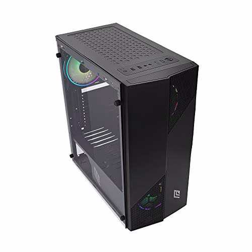Noua Smash S7 Black Case ATX per PC Gaming 0.50MM SPCC 3*USB3.0/2.0 Frontale Mesh 4 Ventole Triplo Halo RGB Rainbow Addressable 5V ADD Pannello Laterale in Vetro Temperato (AxPxL: 415x390x190 mm)