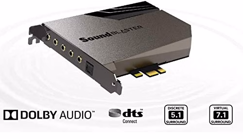 Creative Sound Blaster AE-7 - Scheda audio DAC/amplificatore PCI-e ad alta risoluzione con biamplificatore per cuffie Xamp Discreet e modulo di controllo audio grigio/nero