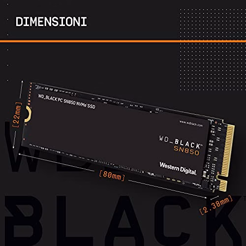 WD BLACK SN850 500 GB NVMe SSD Internal Gaming, Tecnologia PCIe Gen4, velocità di lettura fino a 7.000 MB/s, M.2 2280, 3D NAND
