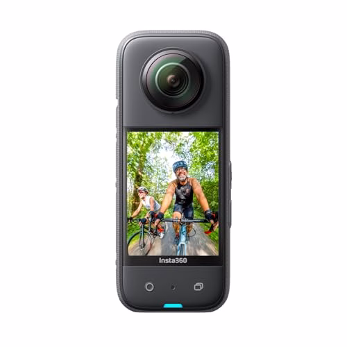 Insta360 X3, Action cam 360 con video HDR Active 360 5.7K, obiettivo singolo 4K, impermeabile, stabilizzazione FlowState, touchscreen da 2,29", editing con IA, per moto, sport invernali e video blog