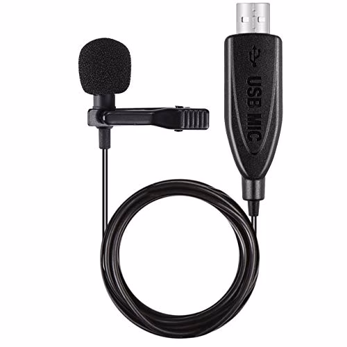 Microfono per PC, Gyvazla Condensatore Omnidirezionale Lavalier Clip on Mic per Computer, PC, Podcast, Interviste, Canto di rete, Skype, MSN, Registrazione audio video [Plug and Play]