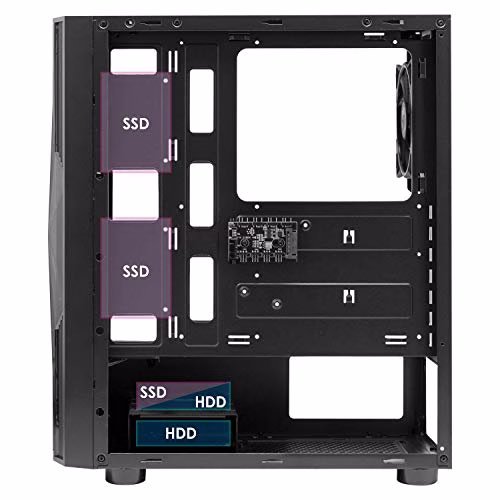 EMPIRE GAMING – Case PC Gamer Diamond ARGB Mid-Tower ATX – Pannello Frontale Diamante plexiglass e Pannello Laterale in Vetro temperato – 4 Ventole LED RGB direzionabili 120 mm