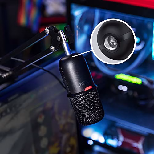HyperX SoloCast – Microfono USB a condensatore, Sensore Tap-to-Mute, Pattern Polare cardioide, per Gaming, Streaming, Podcast, Twitch, Youtube, Discord, Compatibile con PC/PS5/PS4/Mac, Nero