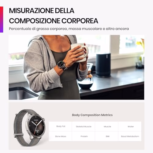 Amazfit Balance Smartwatch 46 mm, Pagamento NFC, AI Fitness Coach, Batteria di 14 Giorni, Monitoraggio del Sonno e della Salute, GPS, 150 Modalità Sportive, Chiamate Bluetooth per Android e iPhone