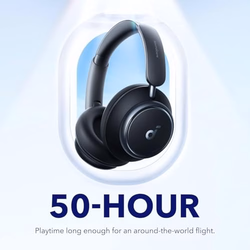 Soundcore by Anker Space Q45 Cuffie Bluetooth Cancellazione Attiva Rumore Adattiva fino al 98%, Riproduzione 50 ore, App, Suono Wireless LDAC Hi-Res, Confortevoli, Chiamate Chiare, Bluetooth 5.3