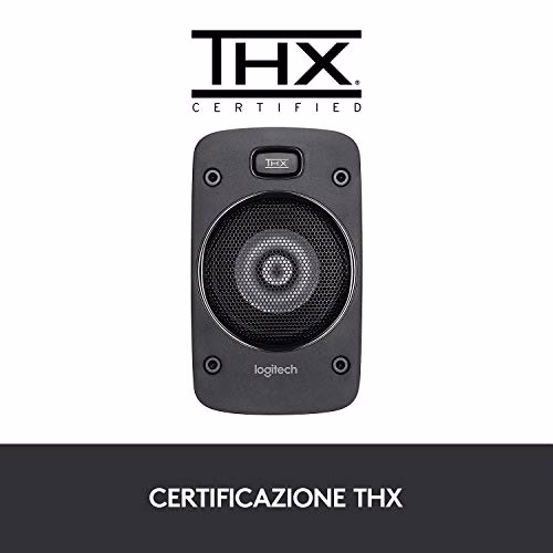 Logitech Z906 5.1 Sistema di Altoparlanti Audio Dolby Surround, Certificato THX, Dolby e DTS, ‎Potenza 1000 Watt, Multidispositivo, Con Telecomando, Presa EU/IT, PC/PS4/Xbox/TV/Smartphone/Tablet