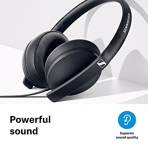 Sennheiser HD 300 Cuffia Circumaurale, 18–20,000 Hz (-10 dB), Leggera, Richiudibile, Nero
