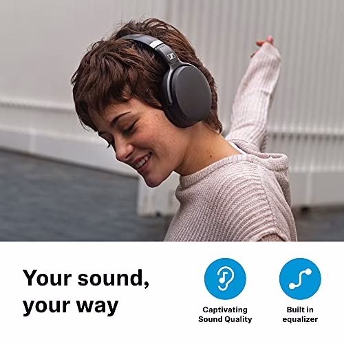 Sennheiser HD 450BT Cuffie Wireless/Bluetooth con Cancellazione Attiva del Rumore, Nero, Circumaurali
