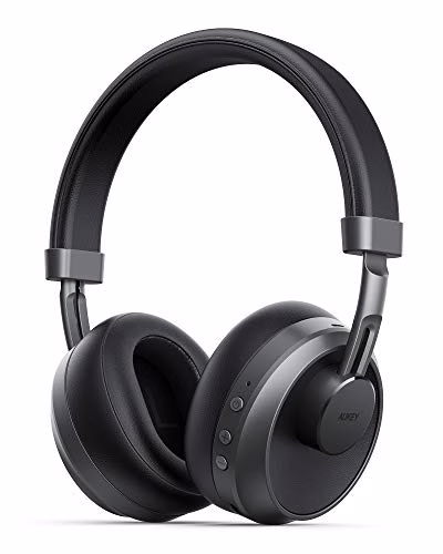AUKEY Cuffie Bluetooth Cuffie Over Ear con Microfono Incorporato, Driver Speaker Dinamici da 40 MM, Type-C Hi-Fi Suono e Bassi, 25H Cuffie Wireless per Corso Online, Cellullari, TV, PC