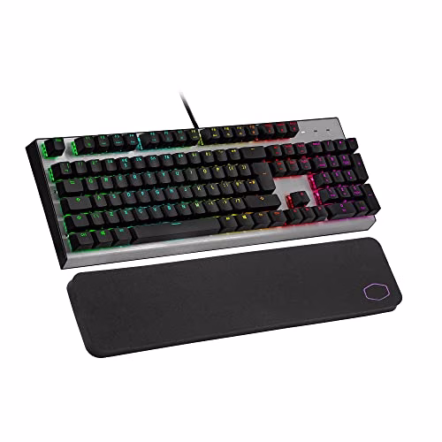 Cooler Master CK351 Tastiera Ottica Gaming (Layout IT)-Interruttori Rossi (Hot-Swappable), NKRO Completo,RGB per-Key (MasterPlus+), Poggiapolsi,Tasti Personalizzabili,Formato Completo, Cablato, QWERTY